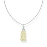 Thomas Sabo x HARIBO Kette mit weissem Goldbären-Anhänger und Steinen Silber