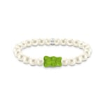 Thomas Sabo x HARIBO Perlenarmband mit grünem Goldbären Silber