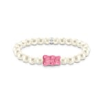 Thomas Sabo x HARIBO Perlenarmband mit pinkem Goldbären Silber