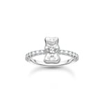 Thomas Sabo x HARIBO Silver ring with goldbear and zirconia
