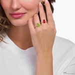 Thomas Sabo x HARIBO Ring mit rotem Mini-Goldbären und Steinen vergoldet - TR2459-414-10
