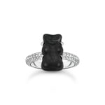 Thomas Sabo x HARIBO Ring mit schwarzem Goldbären und Steinen Silber