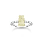 Thomas Sabo x HARIBO Silver ring with white mini sized goldbears and zirconia
