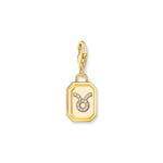 Thomas Sabo Zodiac Charms Gold-plated charm pendant zodiac sign Taurus with zirconia