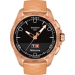 Tissot T-Touch Connect Solar Smartwatch titane pvd or rose avec bracelet en cuir beige