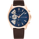 Tommy Hilfiger Baker Day-Date Leder Braun / Rosé & Blau