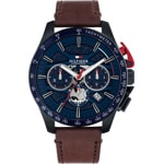 Tommy Hilfiger Bank Chronographe 44mm Brun / Bleu - 1792268