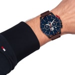 Tommy Hilfiger Bank Chronographe 44mm Brun / Bleu - 1792268