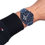 Tommy Hilfiger Clark Day Date Skeleton Bleu - 1792288