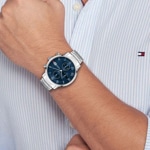 Tommy Hilfiger Kane Chronographe Argenté / Bleu  - 1710797