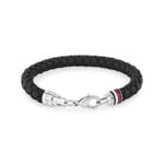 Tommy Hilfiger Bracelet en cuir Iconic TH Braided Noir - 2790545