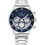 Tommy Hilfiger Legend Day Date Silbrig / Blau