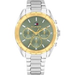 Tommy Hilfiger Mellie Day-Date Argenté & Doré / Vert 36mm