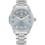 Tommy Hilfiger TH85 Crystals Date Silbrig / Blau