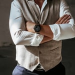 Trauffer Chrono Schwarz / braunes Leder mit Chüehli - TR-SP-02-NL-20