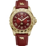 Trauffer Femmes Doré / Cuir rouge avec vaches