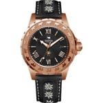 Trauffer Ladies Rose / Black leather with edelweiss