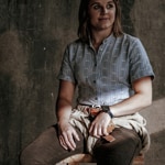 Trauffer Ladies Black / Blue leather with cows - TR-AL-02-NL-22