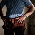 Trauffer Men's Silver / Black leather with edelweiss - TR-AG-01-SL-50