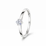 Trillion Solitärring 375/9 K Weissgold mit Lab Grown Diamant 0.20 ct