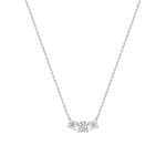 Collier trilogie or gris 750/18 ct avec diamants de laboratoire 1.00 ct