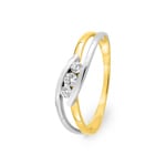 Trilogie Ring 375/9 K Gelbgold bicolor mit Zirkonia