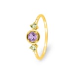 Trilogie Ring 375/9 K Gelbgold mit Farbsteinen