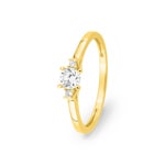Trilogy Ring 375/9 K Yellow Gold with Lab Grown Diamonds 0.27 ct