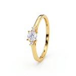 Trilogy Ring 375/9 K Yellow Gold with Lab Grown Diamonds 0.27 ct - 9KLGD044Y