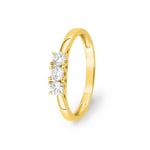 Trilogie Ring 375/9 K Gelbgold mit Lab Grown Diamanten 0.30 ct