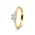 Trilogie Ring 375/9 K Gelbgold mit Lab Grown Diamanten 0.38 ct