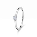 Bague trilogie or gris 375/9 ct avec diamants de laboratoire 0.07 ct - 9KLGD177W