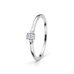 Trilogie Ring 375/9 K Weissgold mit Lab Grown Diamanten 0.07 ct