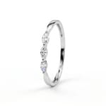 Trilogy Ring 375/9 K White Gold with Lab Grown Diamonds 0.19 ct - 9KLGD156W