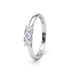 Trilogy Ring 375/9 K White Gold with Lab Grown Diamonds 0.30 ct