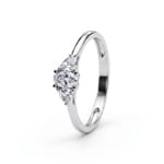 Trilogie Ring 375/9 K Weissgold mit Lab Grown Diamanten 0.38 ct - 9KLGD169W