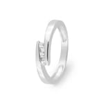 Trilogie Ring 375/9 K Weissgold mit Zirkonia