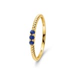 Trilogy Ring 750/18 K Yellow Gold with Sapphires