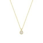 Tropfen Halo Collier 375/9 K Gelbgold mit Lab Grown Diamanten 0.22 ct