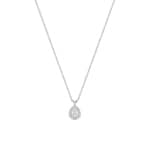 Tropfen Halo Collier 375/9 K Weissgold mit Lab Grown Diamanten 0.22 ct