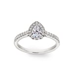 Poire bague diamant halo or gris 750/18 ct 0.85 ct G/si - RI-6535-02-WG