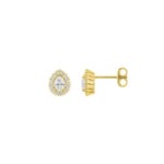 Tropfen Halo Ohrstecker 375/9 K Gelbgold mit Lab Grown Diamanten 0.44 ct