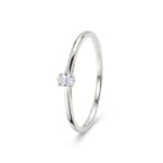 Tropfen Solitärring 375/9 K Weissgold mit Lab Grown Diamant 0.05 ct