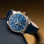 Union Glashütte Belisar Chronographe Phases de Lune Bicolore Bleu 42mm - D907.425.46.047.01