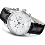 Union Glashütte Viro Chronographe Automatique Argenté / Cuir noir - D011.414.16.031.00