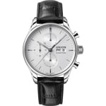 Union Glashütte Viro Chronograph Automatik Silbrig / Leder schwarz