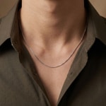 Collier vénitienne diamantée or gris 750/18 ct 1.0mm - CVE2004