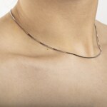 Collier vénitienne diamantée or gris 750/18 ct 1.3mm - 1241.00112