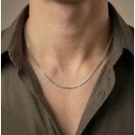 Collier vénitienne diamantée or gris 750/18 ct 1.3mm - 1241.00112