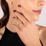 Bague de fiançailles or jaune 750/18 ct avec diamant 0.10 ct H/si - SO-082186-12-GG